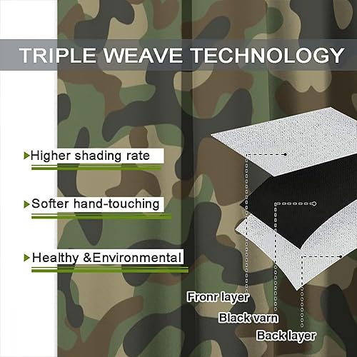 Miniatura 6 de Cortinas de camuflaje, cortinas de camuflaje para adolescentes, para niños, niñas, adolescentes, cortinas de camuflaje militar para sala de estar,