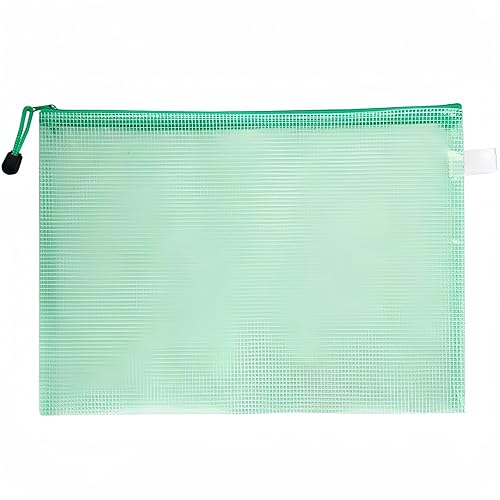 Miniatura 43 de Carteras de plástico A3 con cierre de cremallera, de malla, para documentos, carpetas de documentos, bolsillos de plástico, cartera de archivos