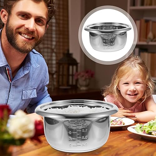 Miniatura 3 de Olla de cocción interna Olla arrocera olla interior Olla de arroz de acero inoxidable Revestimiento antiadherente Contenedor de cocina de arroz