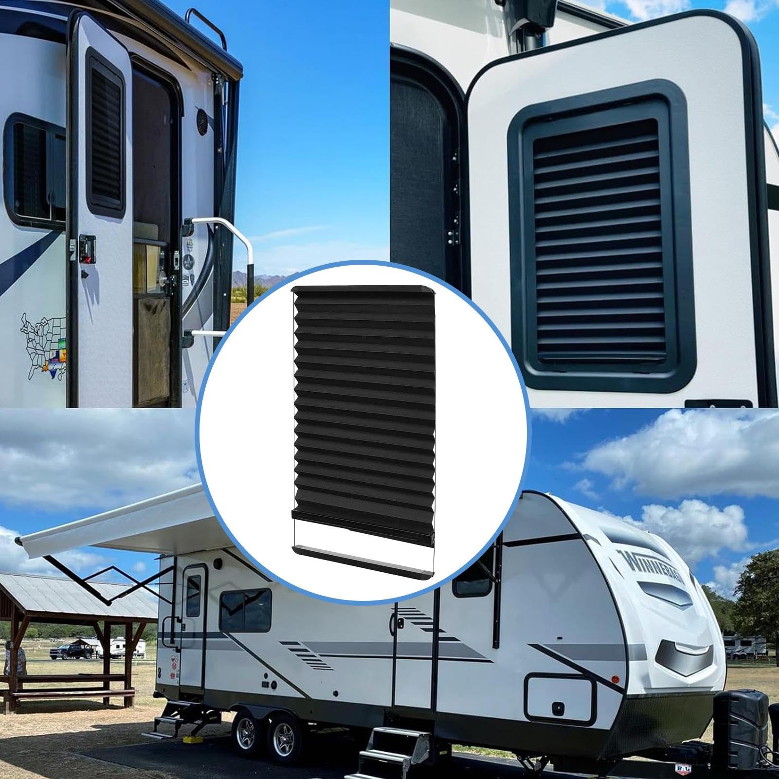 Tenda Oscurante Per La Finestra Della Porta Del Camper Isolante Regolabile | Tende Blackout Per La Finestra Del Camper Adatto A Rimorchio Autocaravan Caravan Viaggio Campeggio All'Aperto Road Trip