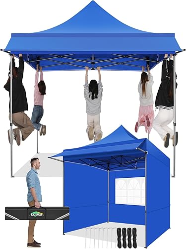 Miniatura 20 de COBIZI Toldo desplegable de 6.6 x 6.6 pies sin pared lateral, toldo resistente UPF 50+ para todas las estaciones, resistente al viento e