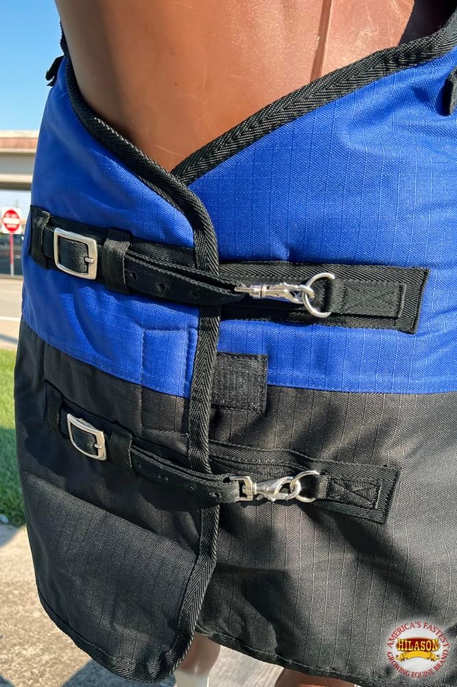 HILASON 600D Winter Waterproof Poly Horse Blanket Belly Wrap | Turnout Blankets for Horses