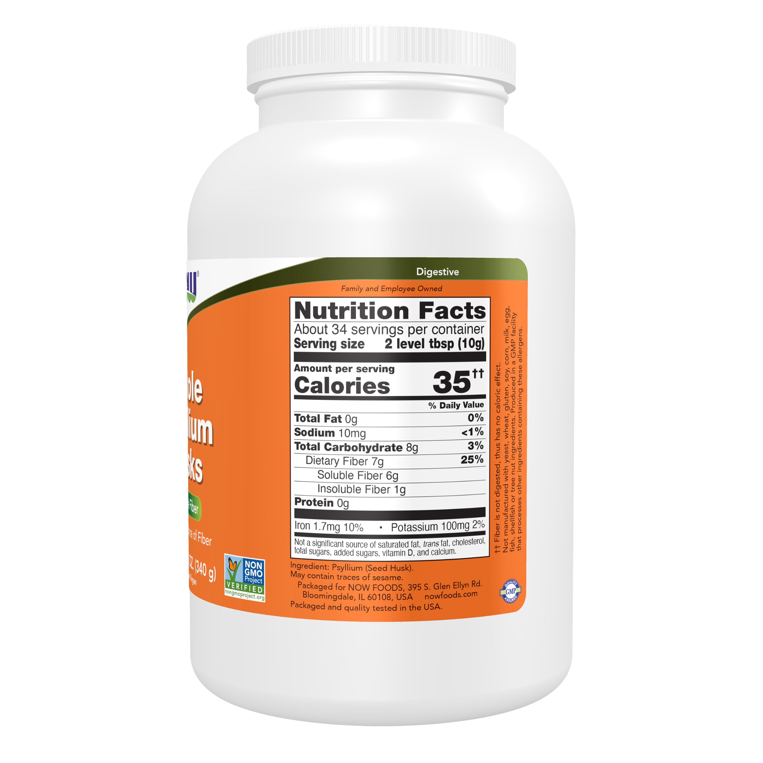 NOW Supplements, Whole Psyllium Husks, Soluble Fiber, 12 oz — Amazon image 2