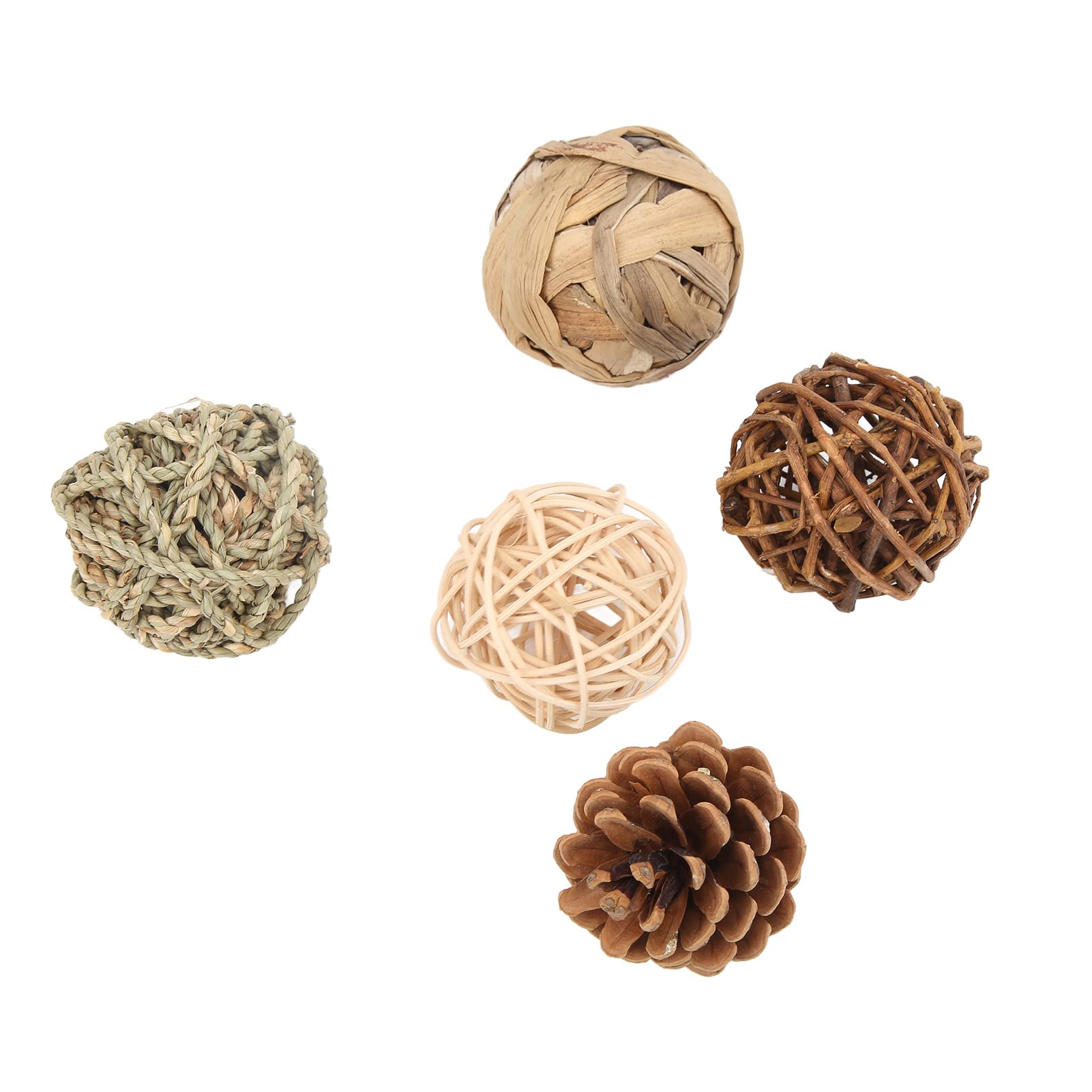KIMISS Chewing Toy Vine Ball for Small Animals - Pet Rabbit Foot Ball & Hamster Chew Ball for Dental Health and Fun Playtime (Ball set)