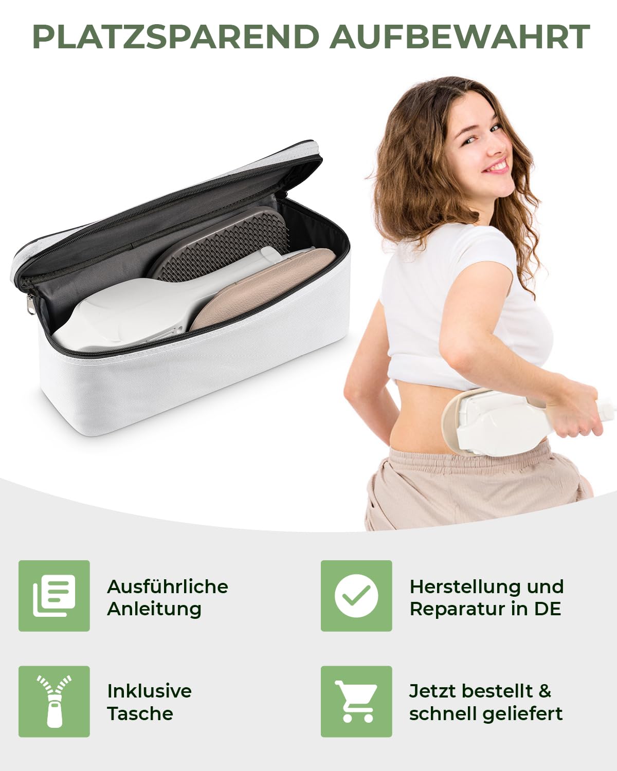 SENATOR (VIBRAX) Massage-Handgerät Professional 3 D, Flächen-Massagegerät mit 5 Aufsätzen für Rücken, Nacken, Schulter, Brust, Beine & Füße