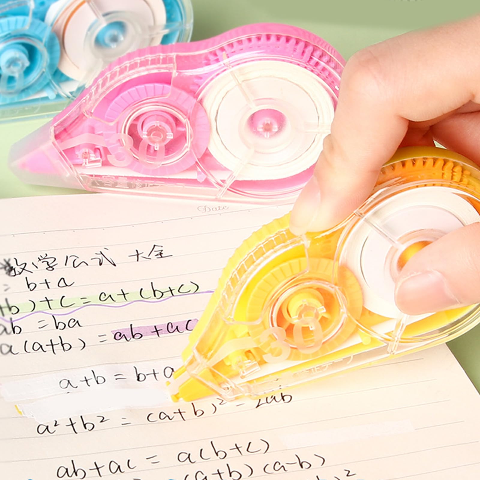 10 cintas correctoras de 8 m x 5 mm, para escuela y suministros, cinta correctora blanca, total de 80 m, para escribir, álbumes de recortes, cinta para estudiantes