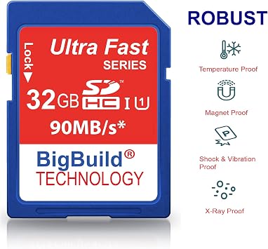 32GB SDHC 90MB/s Memory Card Compatible with AbergBest 21, AGFA DC5500, CamKing Camera