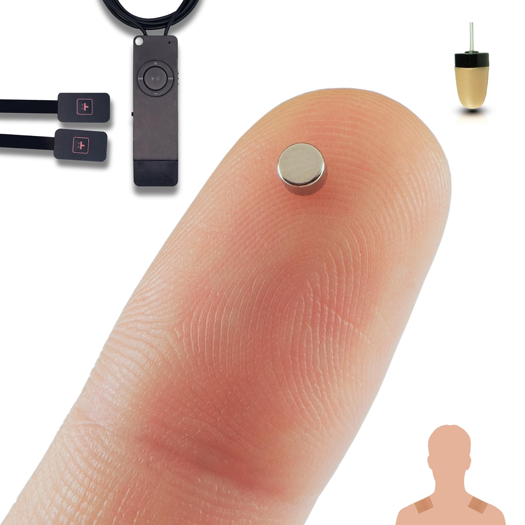 PingaOculto Spy Earpiece Wireless Earphones Invisible Hidden Mini Headset Exam MP3 with Footswitches Adhesive Strips - Secret Earphone Micro Ear Cheating (Spy Earpiece Nano V2 + Vip Pro SuperMini)