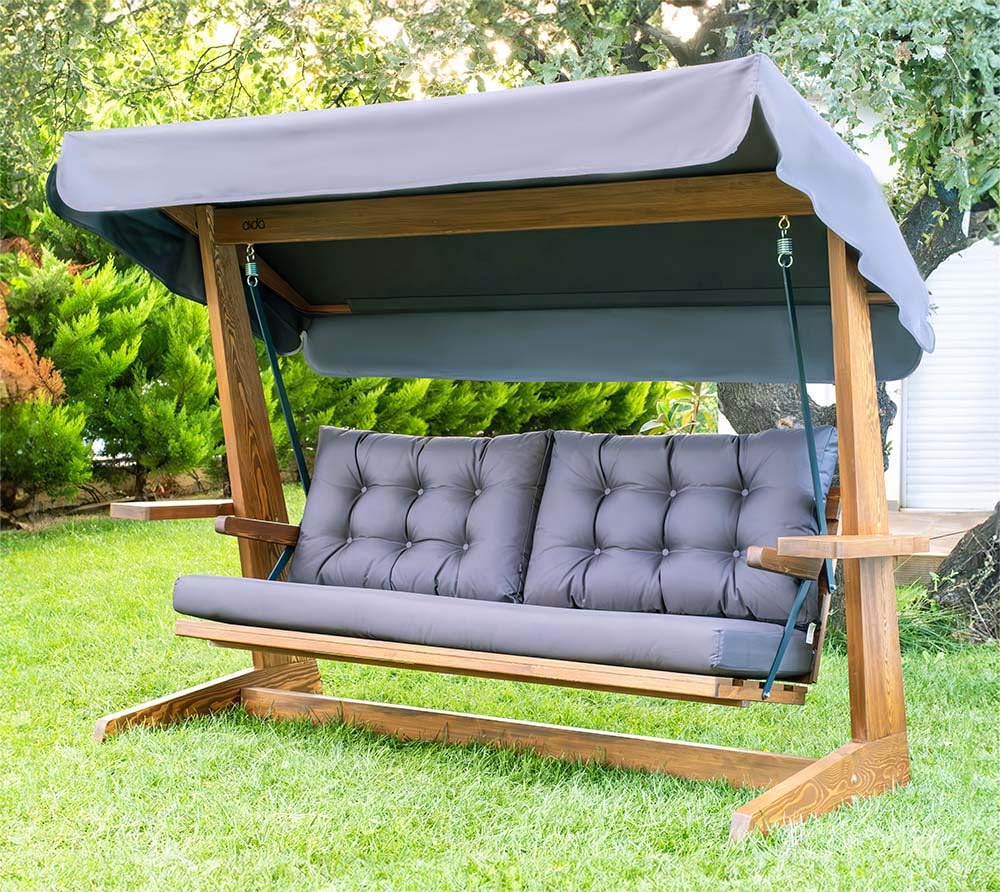 WESTMANN Holz Hollywoodschaukel Viva 2400 Anthrazit 237x115x175 cm