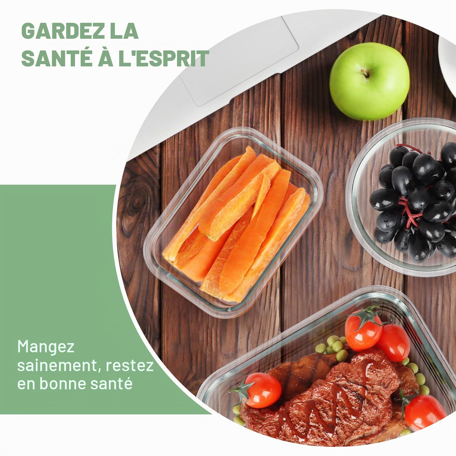 Skroam Lot de 24 récipients en verre avec couvercles – Boîtes de conservation pour aliments, passent au micro-ondes, sans BPA (12 récipients et 12 couvercles)