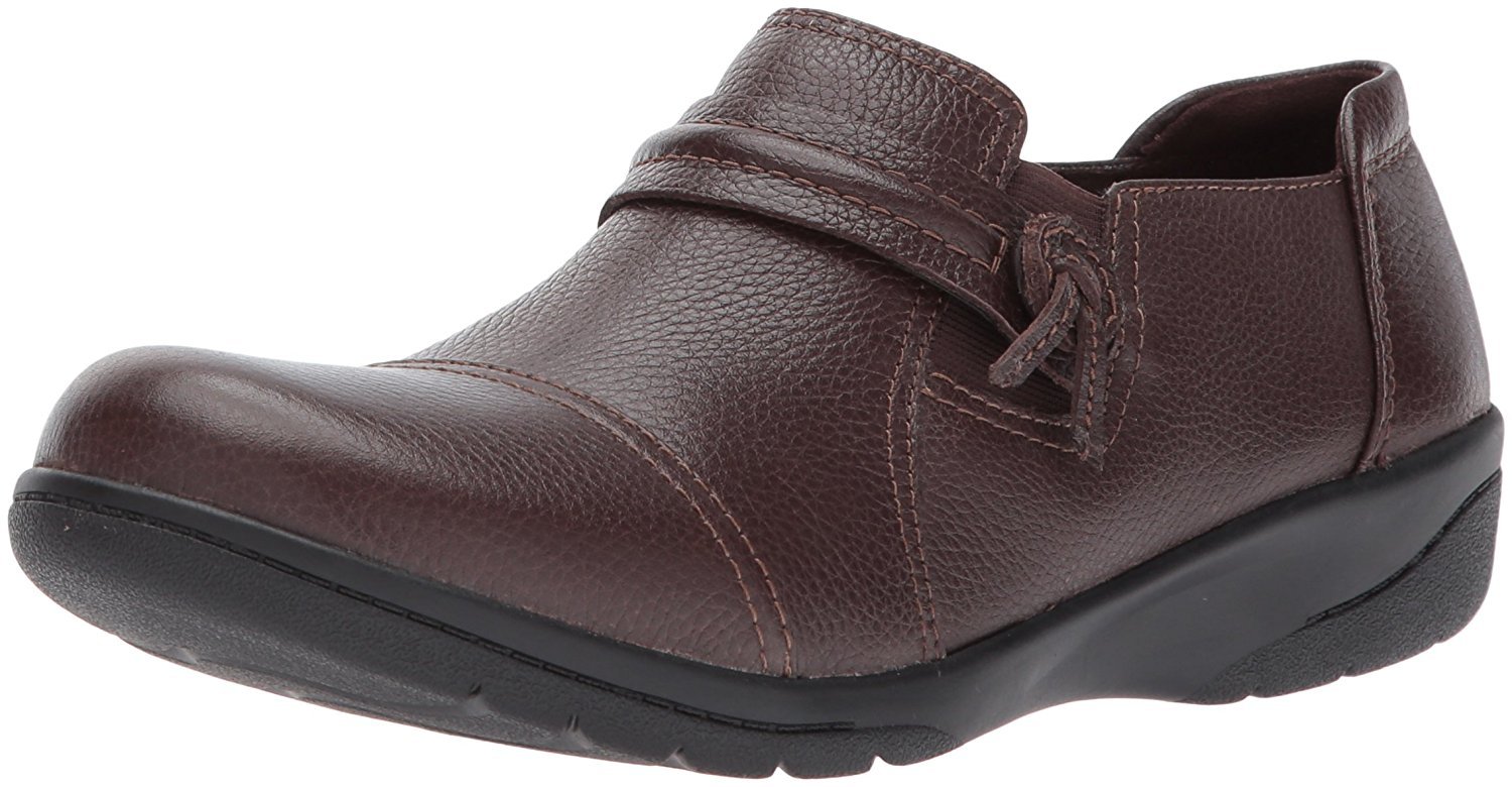 Clarks Women's Cheyn Madi Slip-On Loafer, Dark Brown Tumbled Leather, 7.5 UK