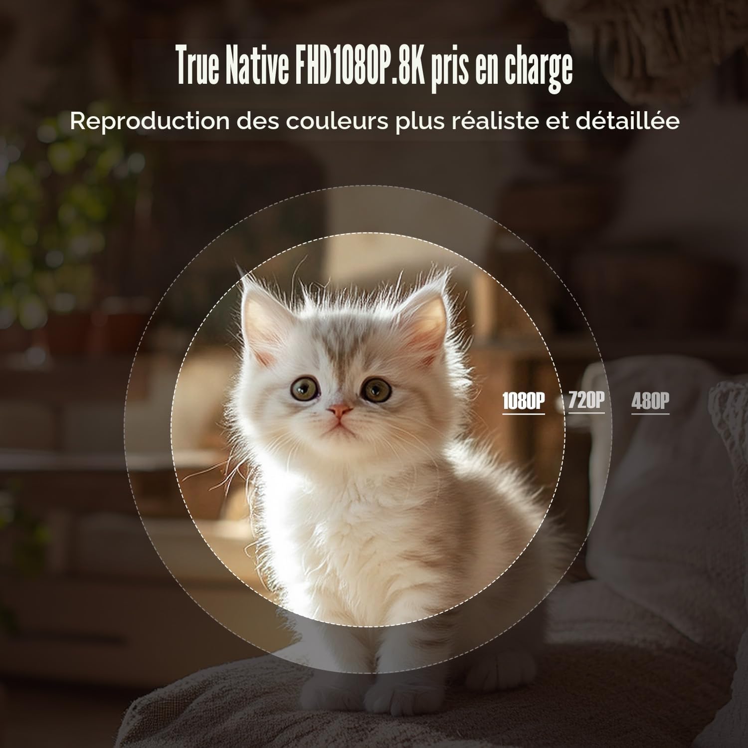 Magcubic Mini Projecteur 4K 1080P Pris en Charge, Videoprojecteur Portable