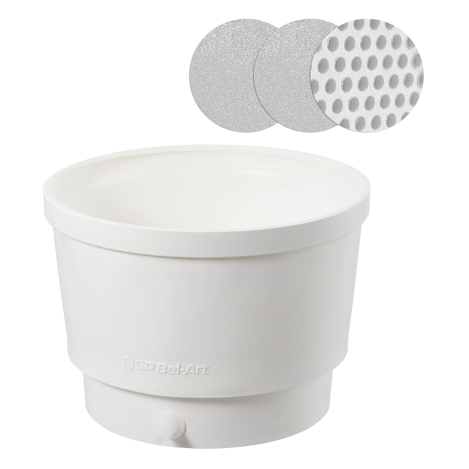 SP Bel-Art Polyethylene Buchner Table-Top Funnel with Medium Porosity Removable Plate; 10.25 in. I.D, 8 in. Height (H14626-3510), White