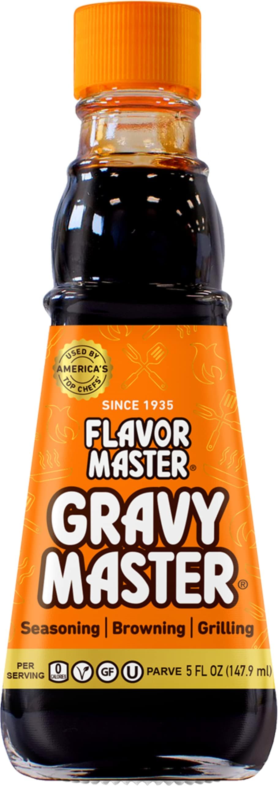 Gravy Master: Grilling, Seasoning and Browning Sauce - Ready to Use - 1 Bottle (5 fl oz) - Vegetarian, No Gluten, Kosher, Pareve - Grill, Glaze, Braise, Steak Crust - Made in the USA Since 1935