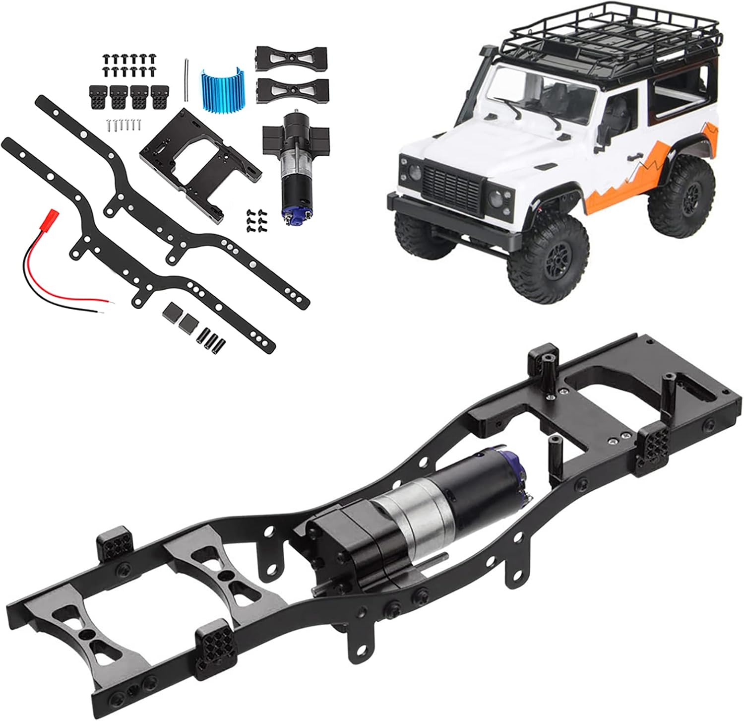 Metal Frame Girder with Motor Set Fit for MN90 MN90K MN91 MN91K MN45 MN45K MN99 MN99S, Black (Black) image 3