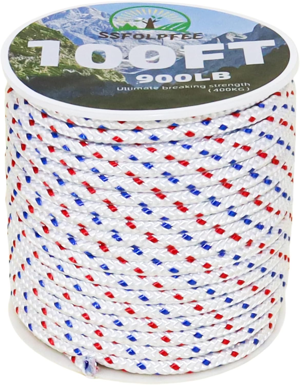 High Strength Recoil Start Rope-150 feet with 2 Universal Handles（5.0mm