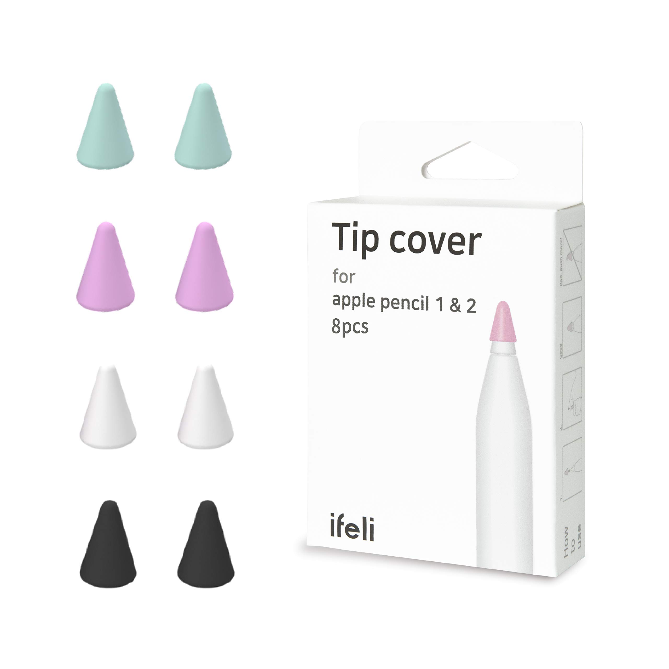 ifeli Tip Cover for Apple Pencil 1st/2nd Generation Silicon nibs Protector Ipad Writing (Normal)
