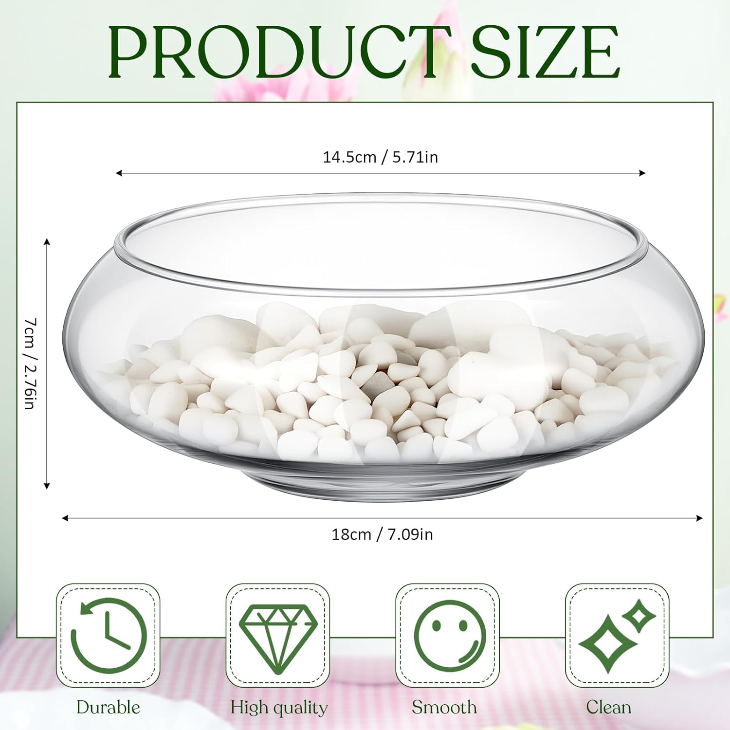 Baderke 6 Pcs Hydroponic Planter Lotus Flower Pot Planter Lotus Bowl Clear Glass Fish Bowl Vase for Planting Indoor Home Decor Water Lily Narcissus Planting Water Lily (7.09in)