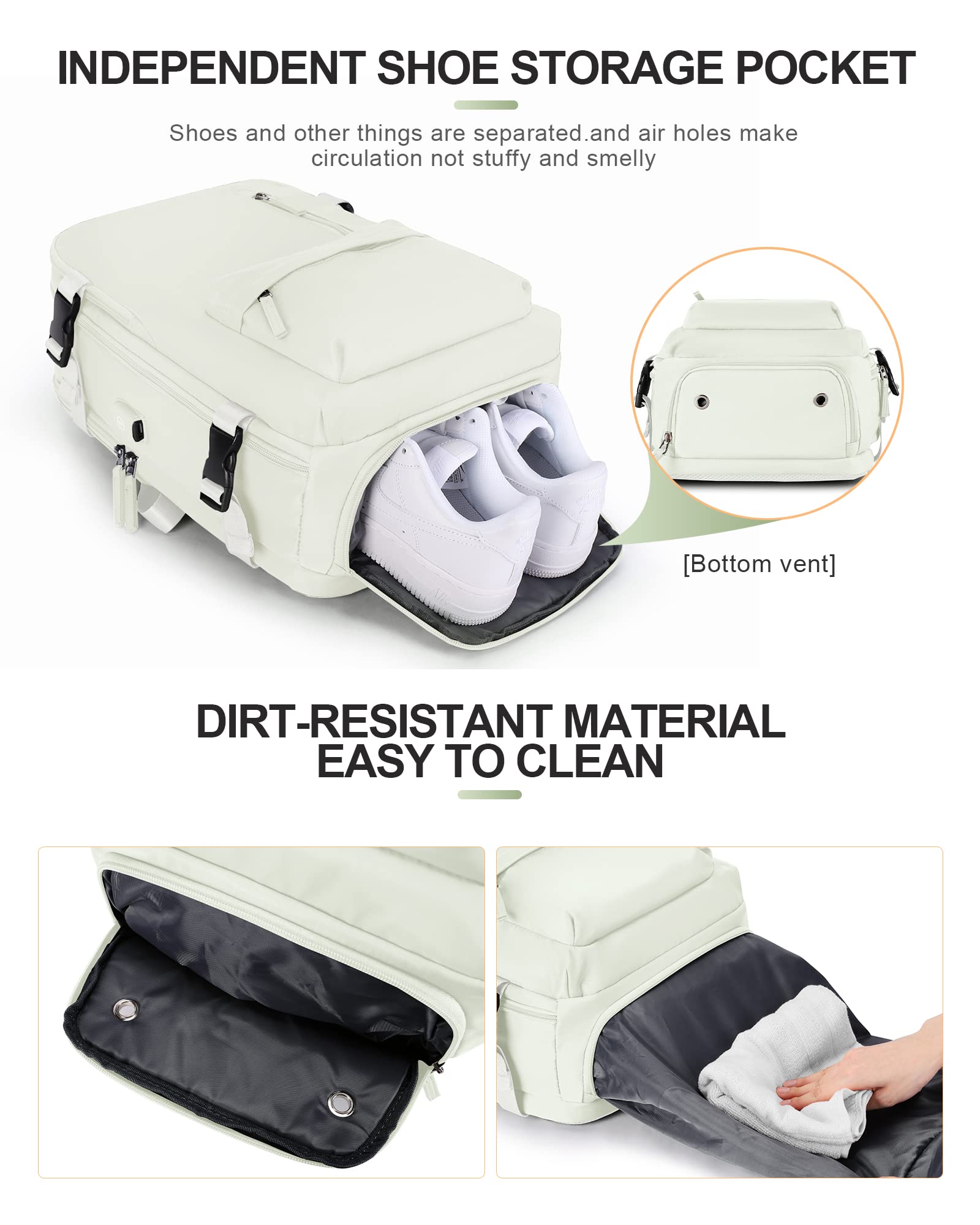 BJLFS Borse da Cabina per Ryanair 40×20×25 Bagaglio a Mano Easyjet 45×36×20 Borsa Zaino da Viaggio, Zaino da trekking,Zaino Casual per laptop da 14 pollici per scuola