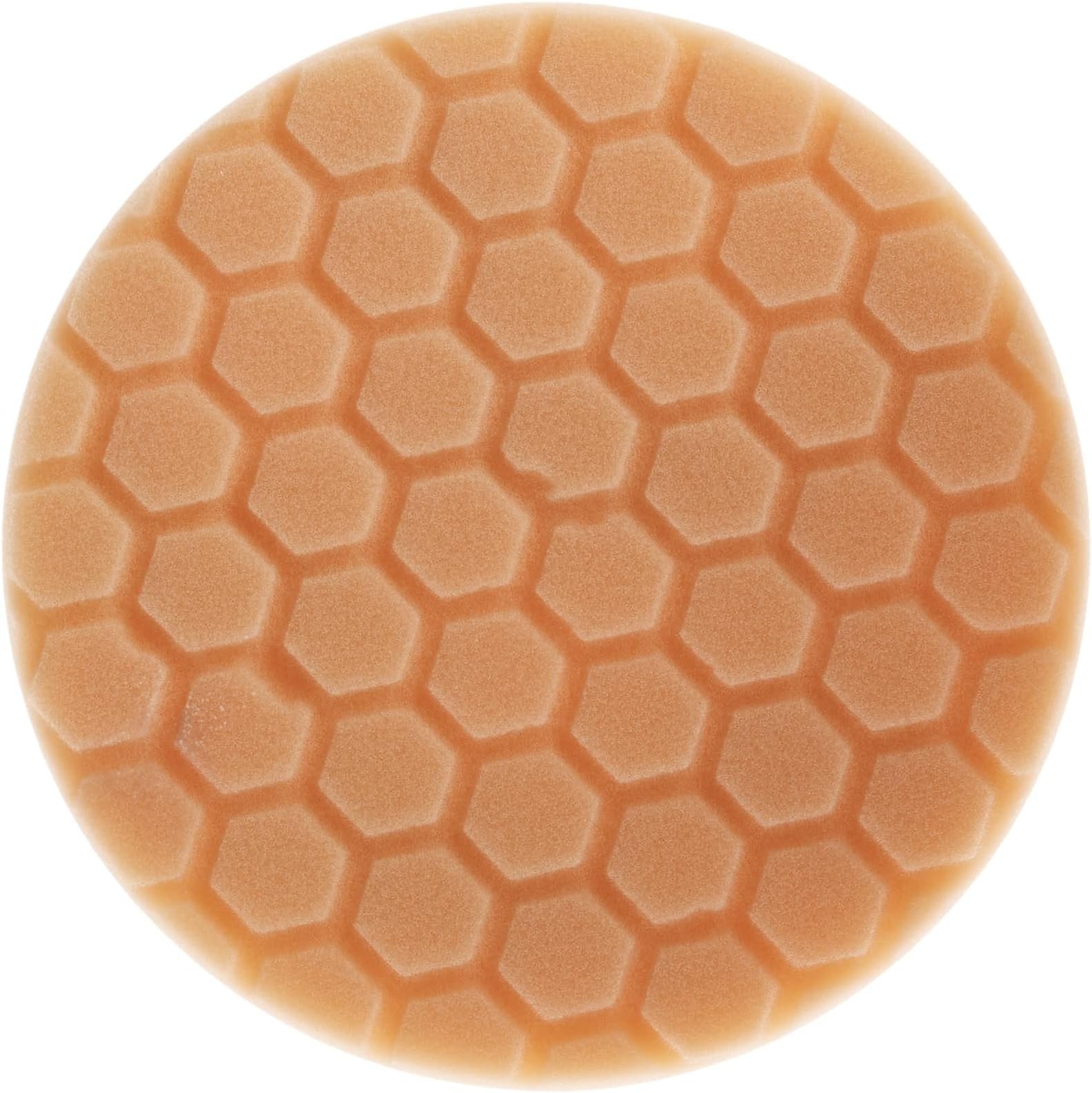 Chemical Guys BUFX_102HEX6 BUFX_102_HEX6 Hex-Logic Medium-Heavy Cutting Pad, Orange (6.5 Inch Pad Made for 6 Inch Backing Plates), 1 Pad Included