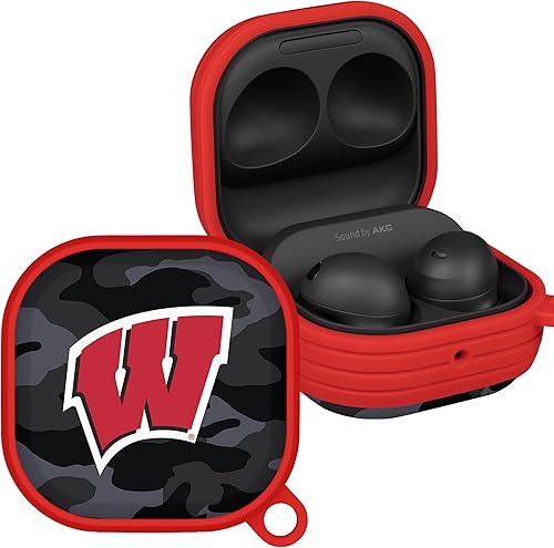 AFFINITY BANDS Wisconsin Badgers Camo HDX Case Cover Compatible with Samsung Galaxy Buds Pro