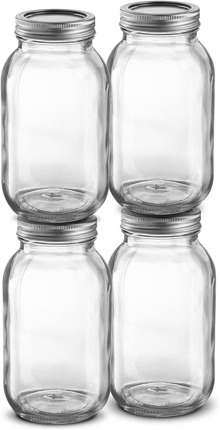 Sweeler 32oz Glass Canning Jars with Lids and Bands