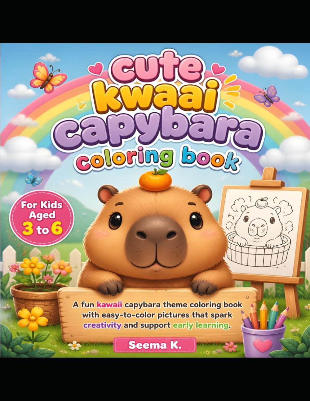 Cute Kawaii Capybara Coloring Book for Kids Ages 3–6: Fun and Easy Coloring Pages with Adorable Kawaii Capybaras for Toddlers and Preschoolers | ... Designs for Creative Learning and Relaxation