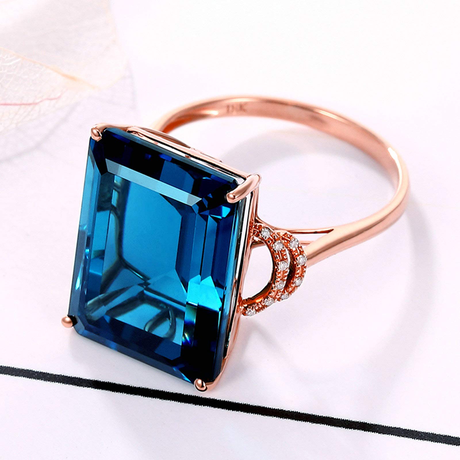 Beydodo Obrączki ślubne z różowego złota 750 prostokątne akwamaryny 3,53 ct pierścionek ślubny pierścionek diament e 18 karatów (750) czerwone złoto, 54 (17,2), colore: różowy (Rosegold), cod. TLLWGZ5663