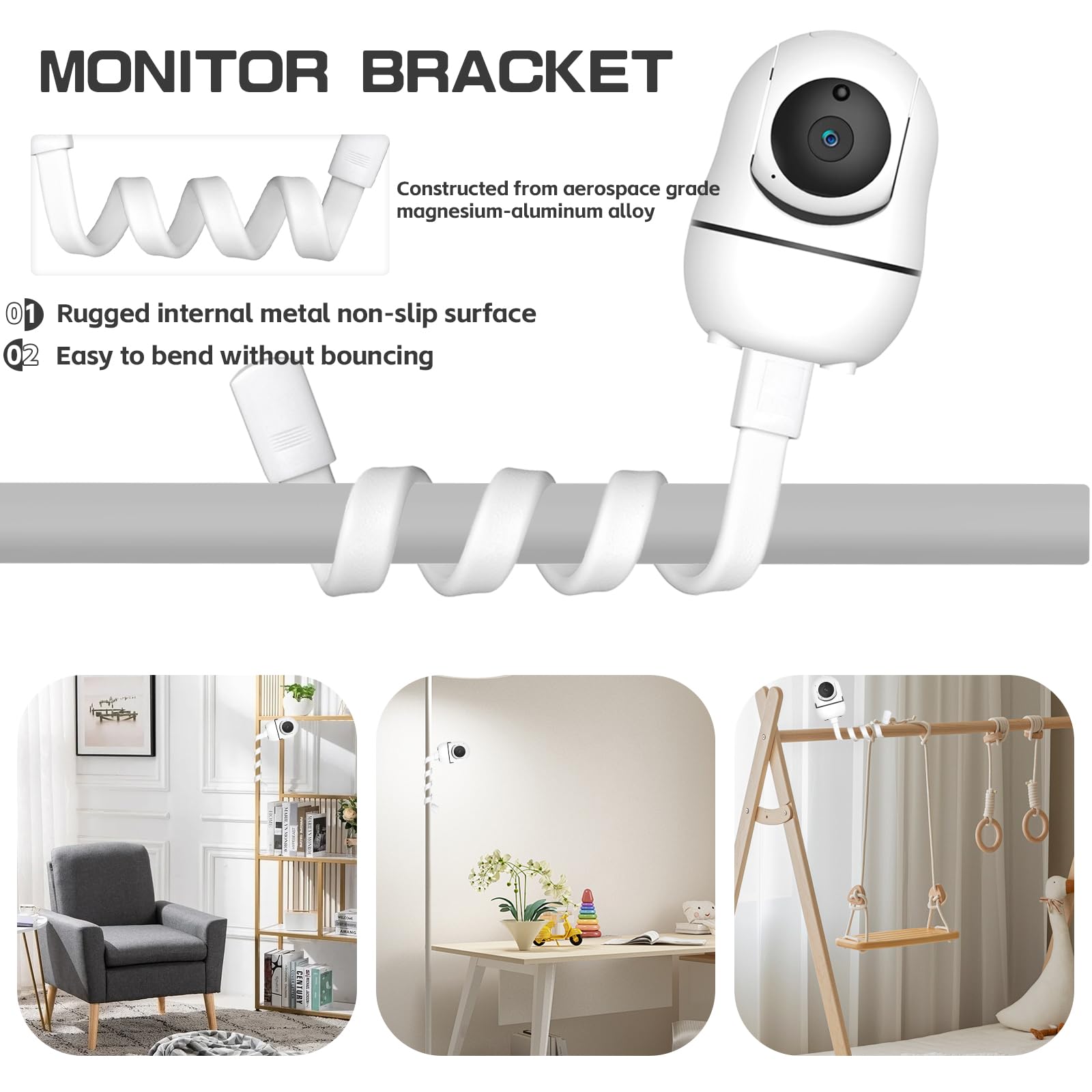 Supporto Universale Per Baby Monitor - Regolabile 360° Per Culle E Lettini | Senza Forare Pareti - Foto 4