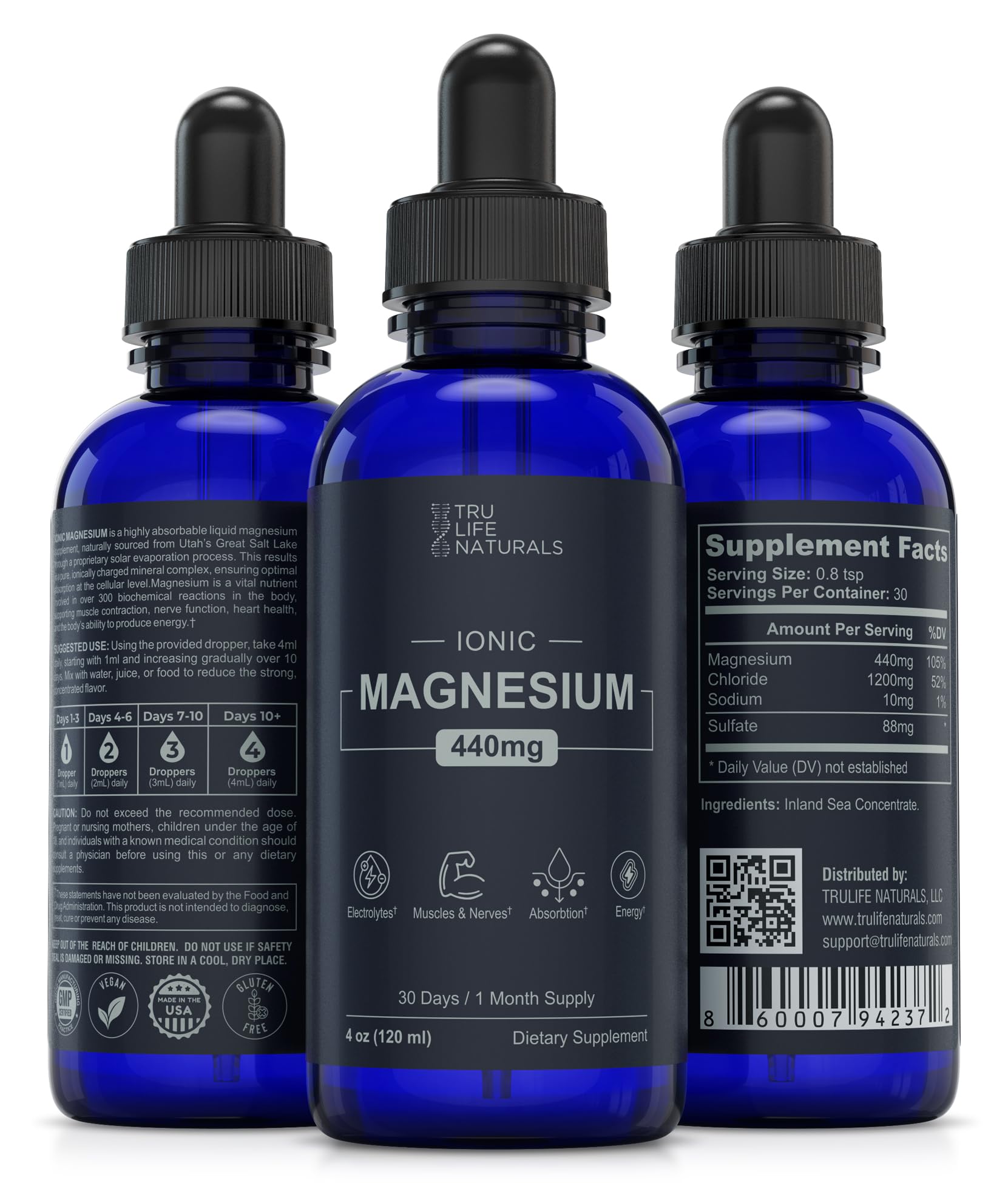 Ionic Magnesium Drops 440 mg- 4oz (48 Servings) Concentrate from Utah’s Great Salt Lake | Liquid Magnesium Supplement for Vitality & Hydration Support - Muscle, Bone & Nerve Function — Amazon image 4