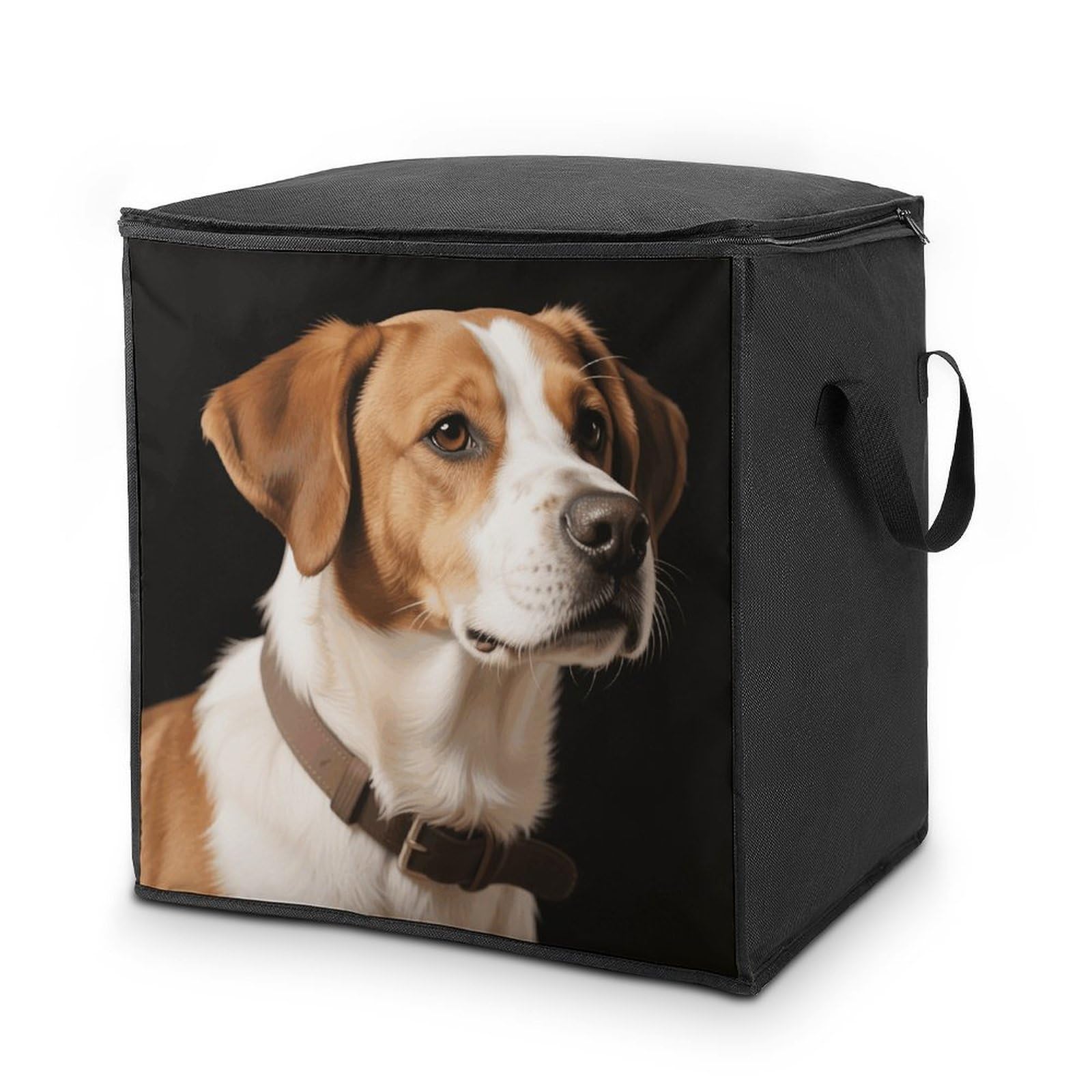 Dog Large Storage Bags with Zippered Storage Organizers Bag Clothes Storages Bins with Lids Foldable Storages Containers with Reinforced Handles for Blanket Bedding