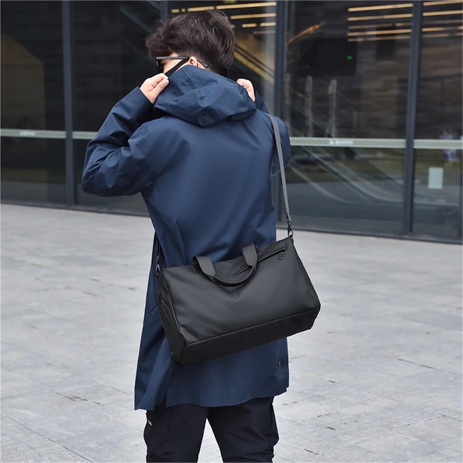 borsone palestra uomo Borsa a tracolla nera con regolabile | Borsa da viaggio for borsa fitness con tasche con cerniera, ideale for sport e gite casual(Khaki)
