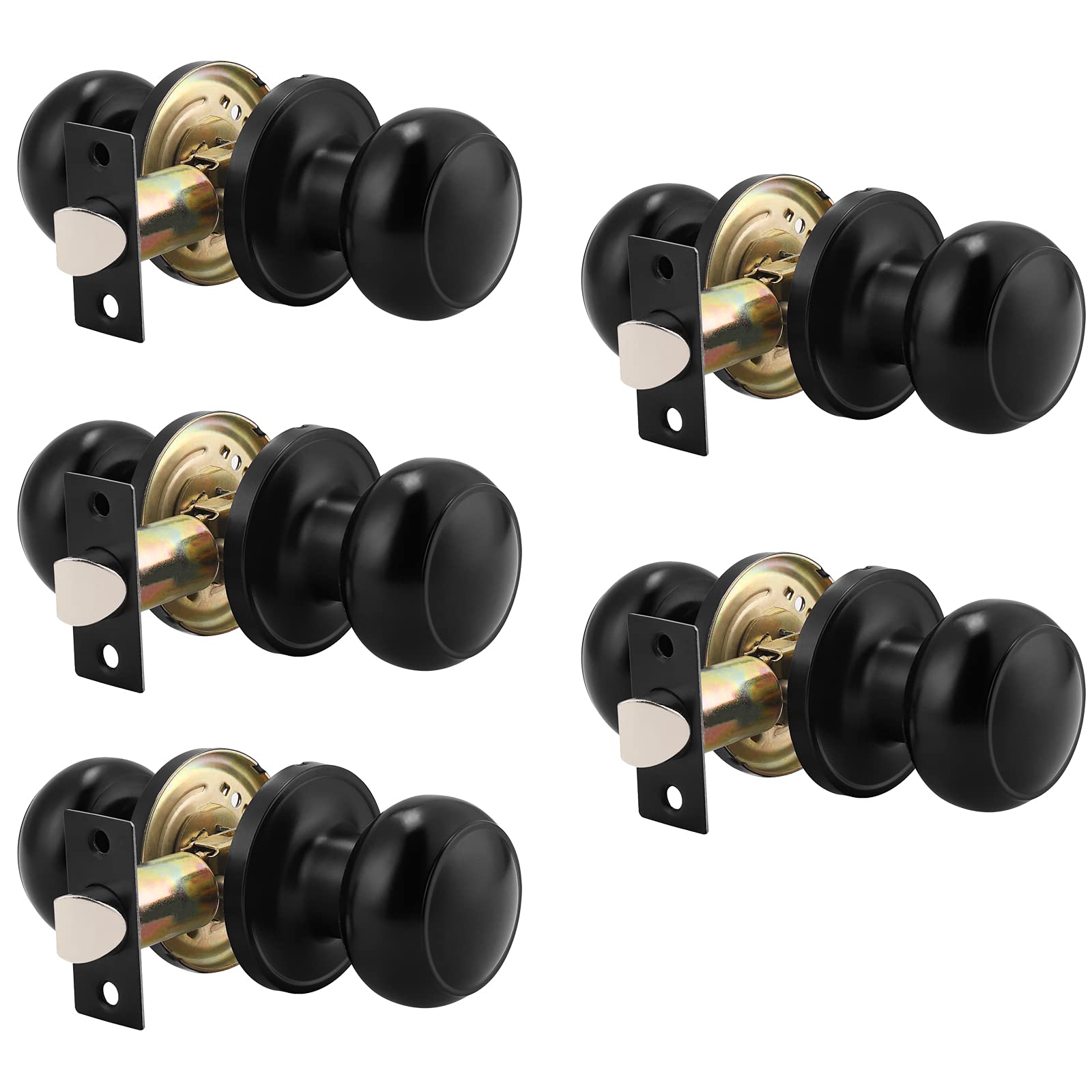 Probrico Black Passage Door Knobs - Keyless & Modern -23