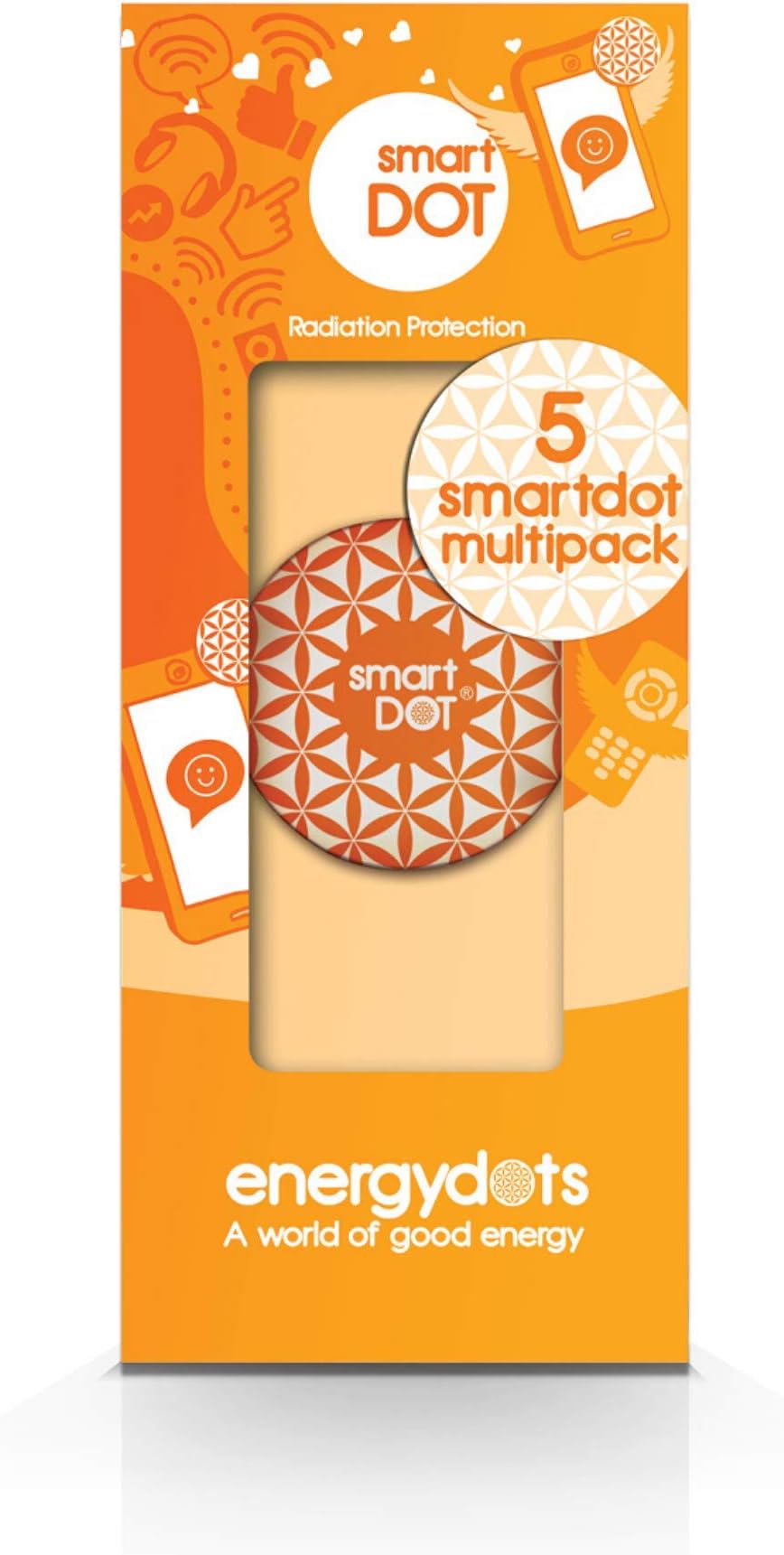 smartDOT EMF Radiation Protection – Protect from Wireless Radiation emitted by Mobile Phones, Laptops, Wi-Fi Routers – Pack of 5 by energydots
