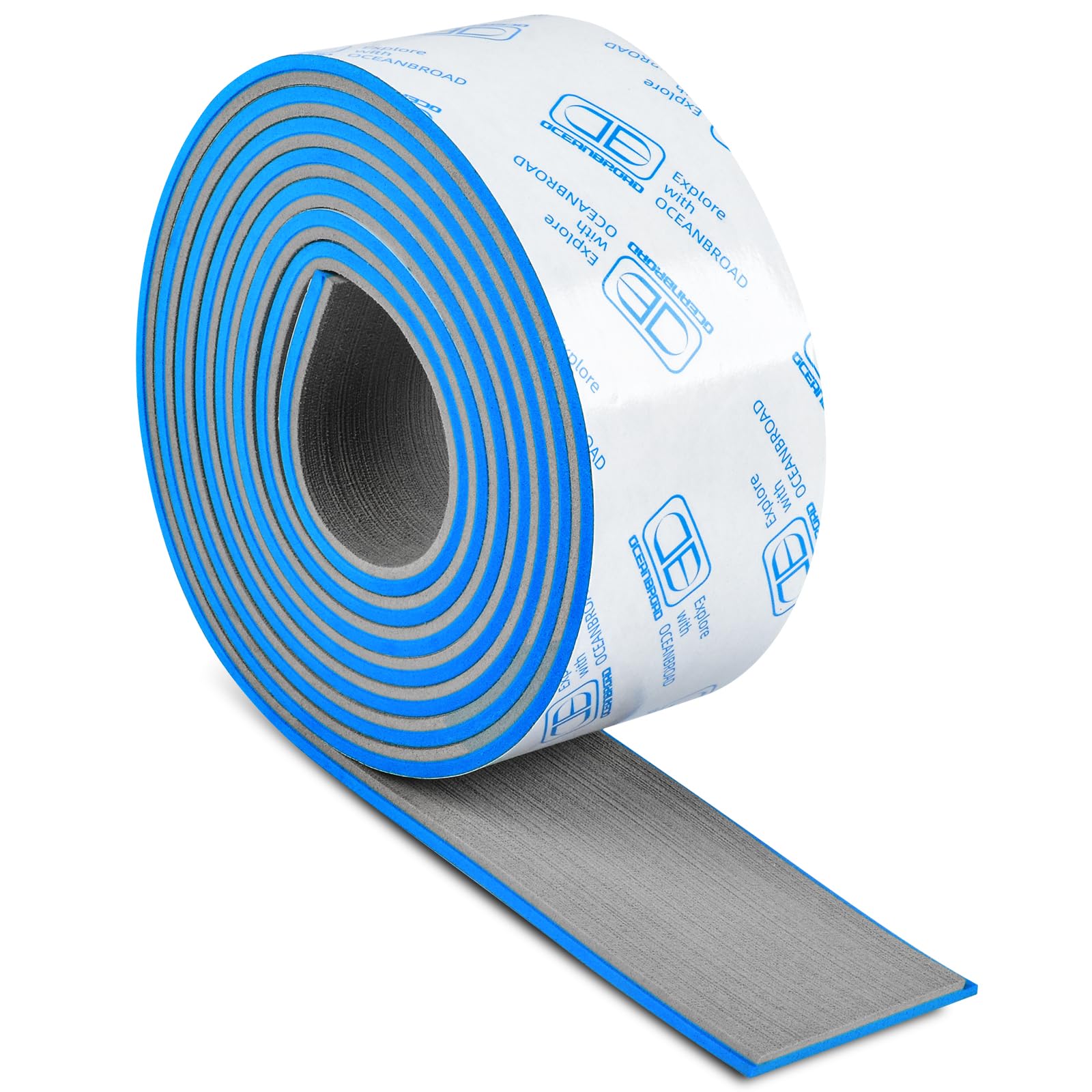 OCEANBROAD Boat Flooring EVA Foam Self-Adhesive 96''x45.6''/36''/28.8''/16.8'' Faux Teak Marine Boat Decking Sheet for Jon Boats Yacht Floor