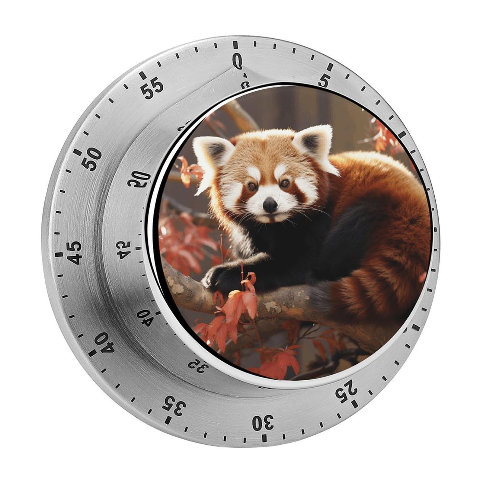 Red Panda Kitchen Timer Chef Cooking Timers Clock with Loud Alarm Exquisite Stainless Steel Mechanical