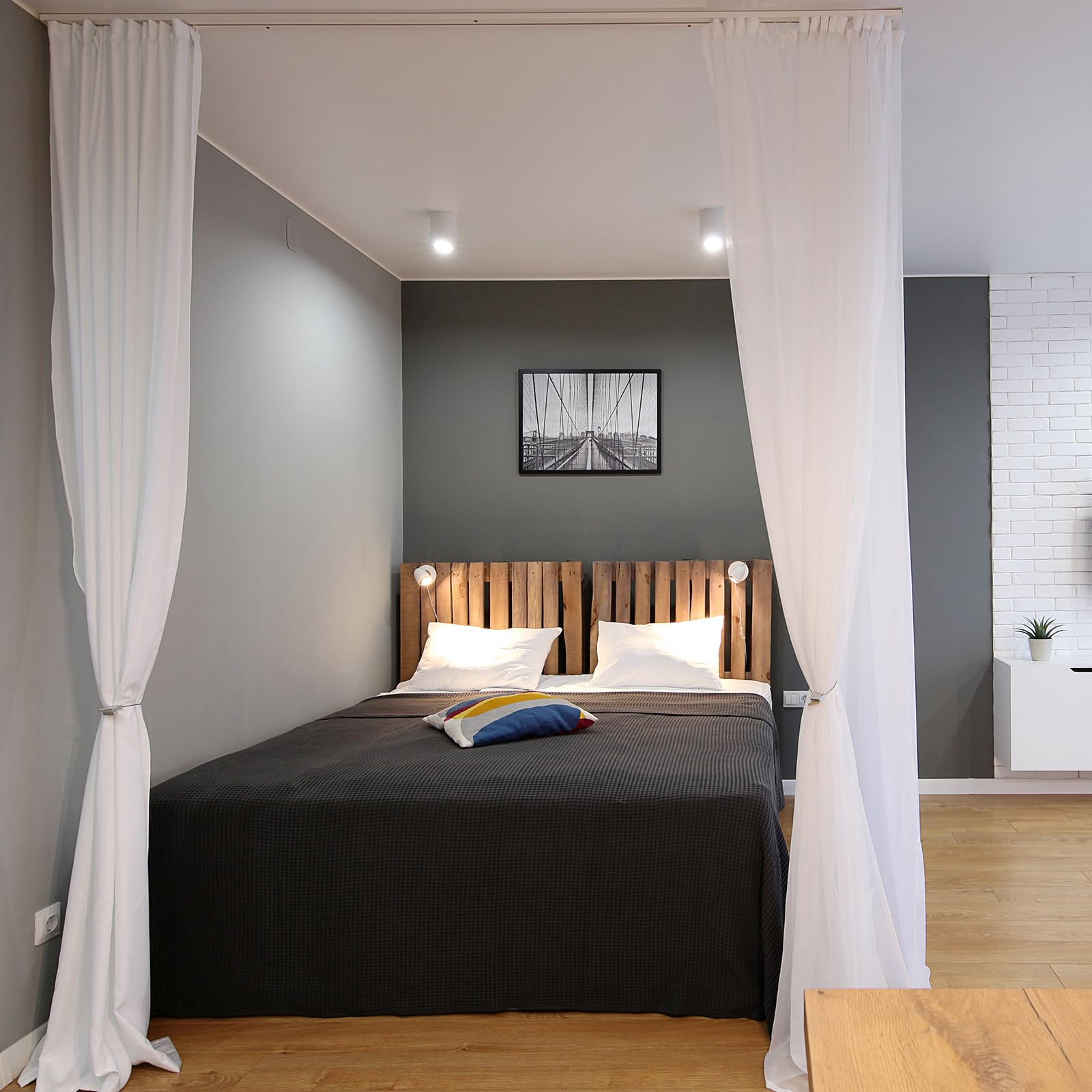 VEVOR Ensemble de rails de rideaux de plafond (3,6 m)