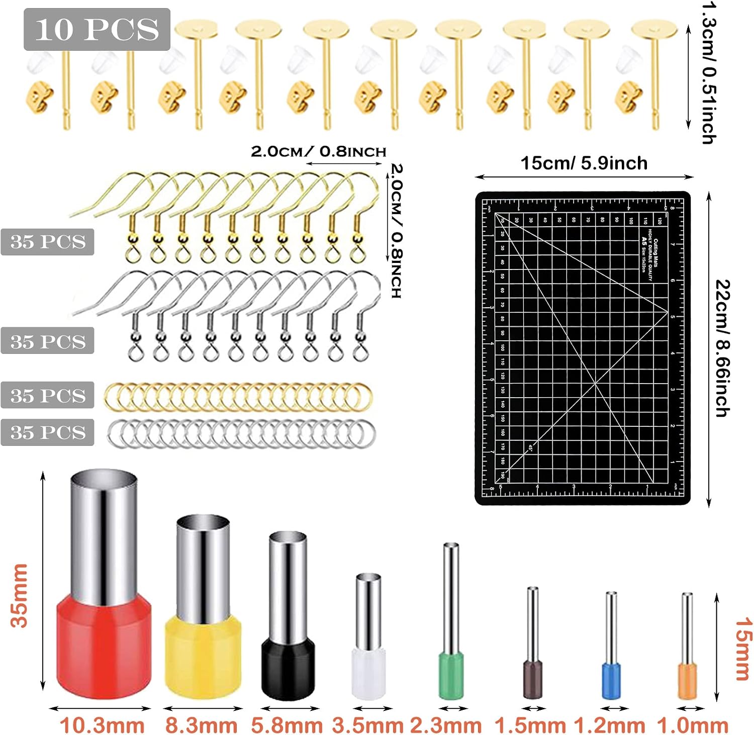 Yayatty 227 PCS Polymer Clay Cutters Set, 36 Shapes Clay Earring Cutters with Earrings Accessories, Clay Pattern Cutting Molds, Plastic Clay Cutters for Polymer Clay Jewelry Making