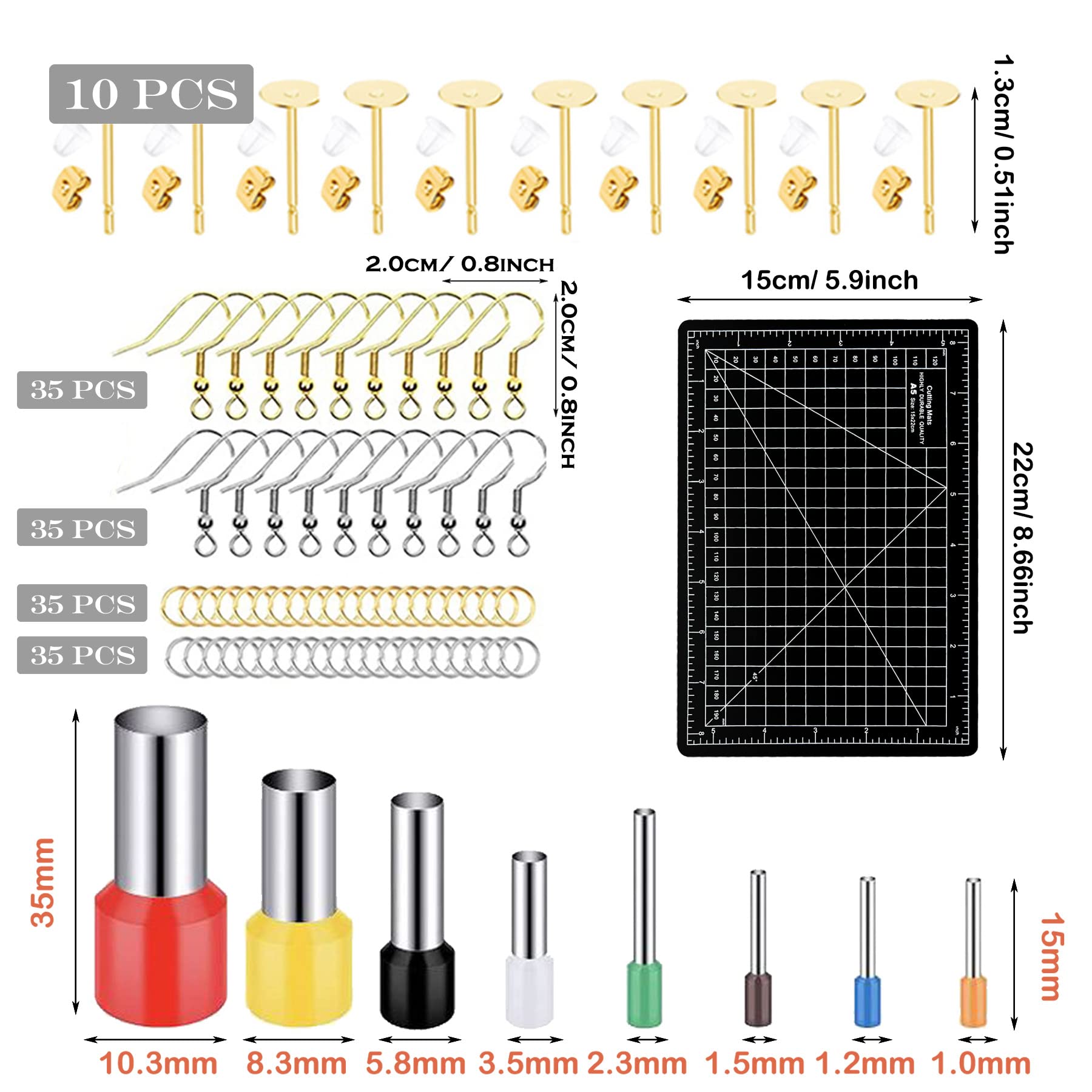 Lot de 227 Emporte-Pièces en Argile Polymère pour Boucles D'oreilles, 36 Formes Cutters D'argile Polymère avec Cartes pour Fabrication de Bijoux en Argile Polymère
