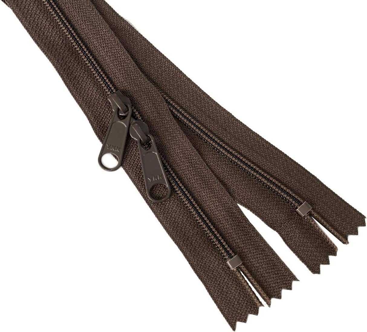 30" Inches Double Slide Zippers - YKK #4.5 Coil with Closed Bottom Two Head to Head Long Zipper Pulls. - Assorted Colors - Choose Quantity - Made in The United States (18)