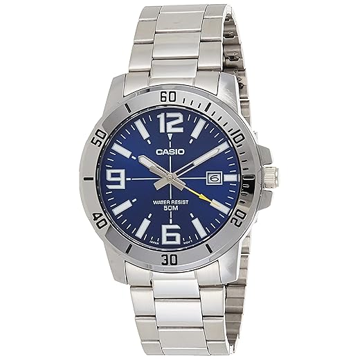 Casio Relógio masculino de quartzo com pulseira de resina, TBA, 5 (modelo: MTP-VD01D-2BVCF)