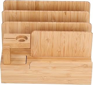 Estação de carregamento, estação de carregamento de madeira para vários dispositivos, organizador de estações de carregamento de madeira para celular, com carregador USB para vários dispositivos