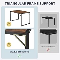 Vista 22 de Allewie Juego de mesa de comedor de 3 piezas con bancos, comedor de metal resistente que ahorra espacio para cocina, sala de estar, estudio, patas