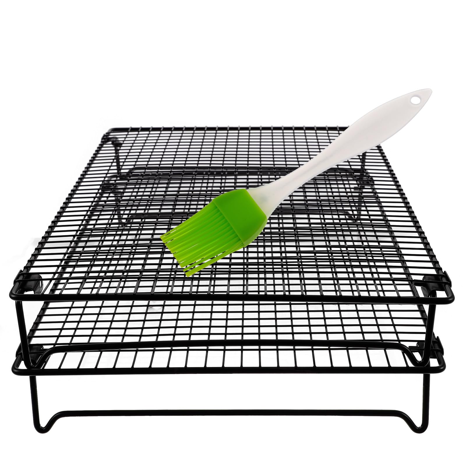 TOYANDONA Stapelbares Keksen Kuchen und Abkühlen zu Zufällige Farbe zum von Kühlgitter 2 lagig aus Kohlenstoffstahl mit Öl Pinsel Antihaftbeschichtet Leicht Reinigen Backen