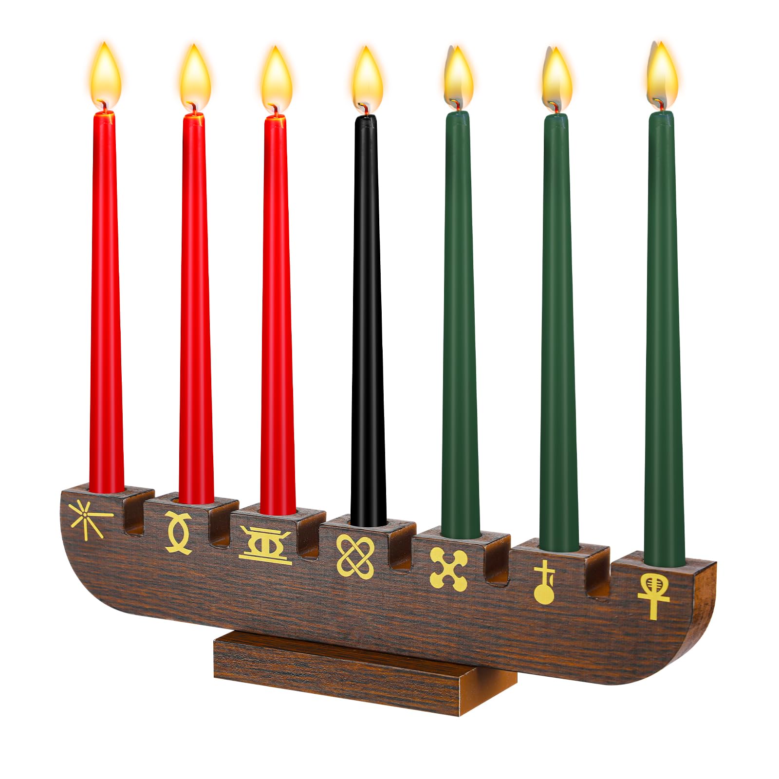 Bougeoir Kwanzaa en bois Kinara fait main idée cadeau tradition