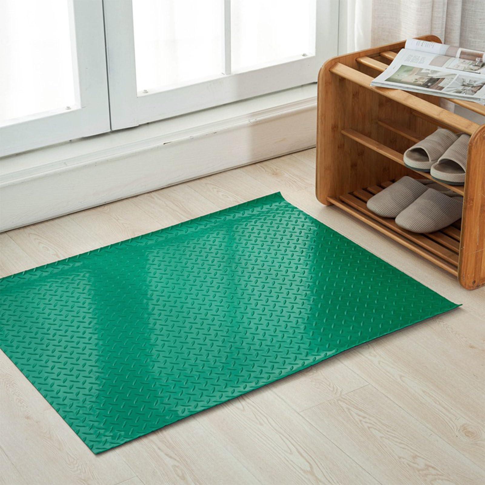 Tappetino in Gomma per Pavimento, Spesso 1,5 mm, Tappetino Impermeabile per Garage, Pad Antiscivolo per Riparazione Auto per Garage, furgoni, Palestra, Facile da Tagliare,Blu,1x1m