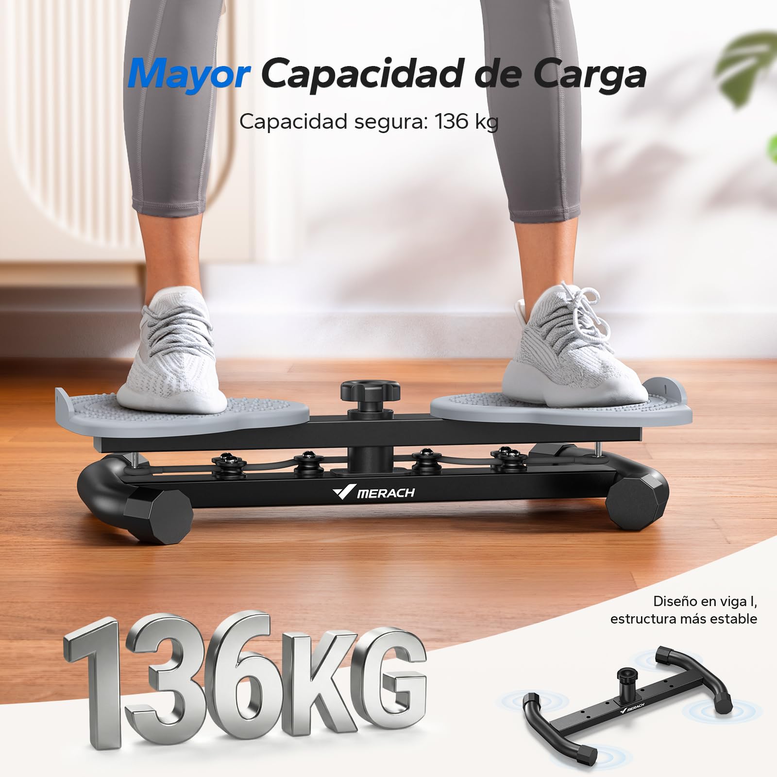 MERACH Ejercicio de máquina de giro de cintura, tabla de giro abdominal con capacidad de peso de 300 libras, entrenamiento de abdominales para cintura delgada y ejercicio abdominal, equipo de gimnasio