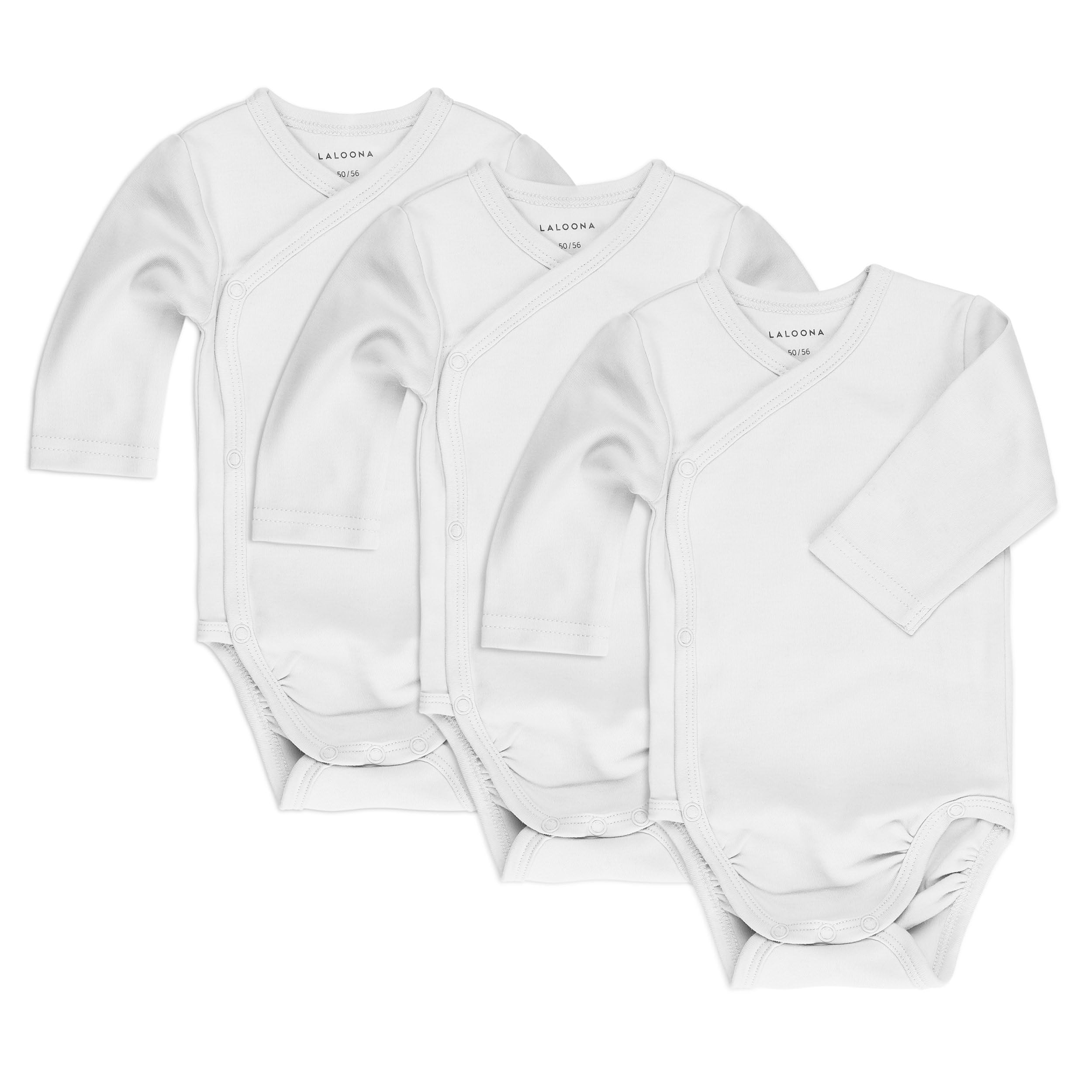 LaLoona Body Neonato Avvolgente Maniche Lunghe 3 Pezzi - Tutine Neonato Cotone con Bottoni, Testato OekoTex Standard 100 -