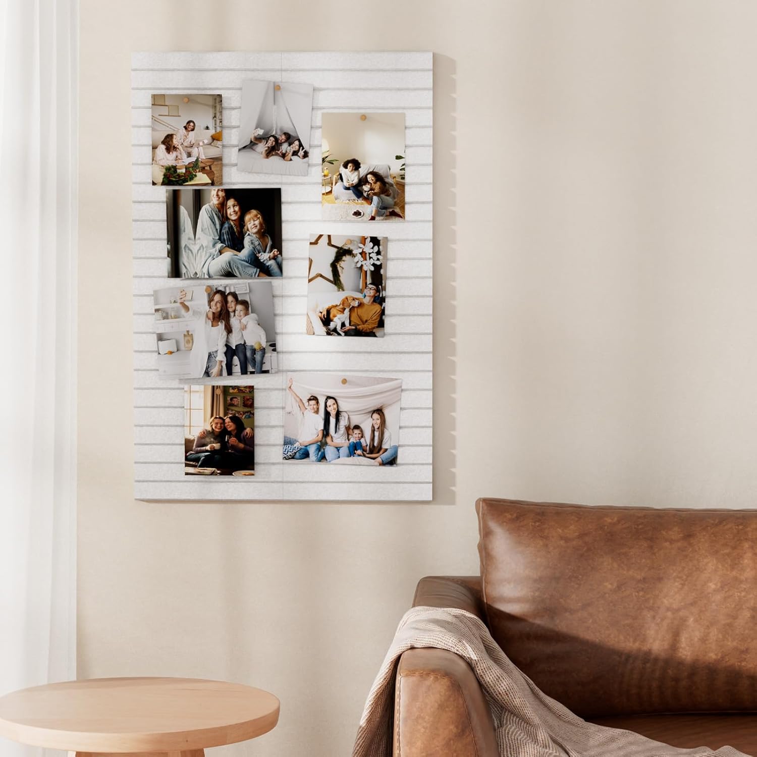 MaxGear Large Cork Boards for Walls 48" x 36", White Felt Bulletin Board Tiles for Office Decor, 12 Pack Felt Wall Tiles with Slat Paneling, Push Pin Board Home Wall Organizer