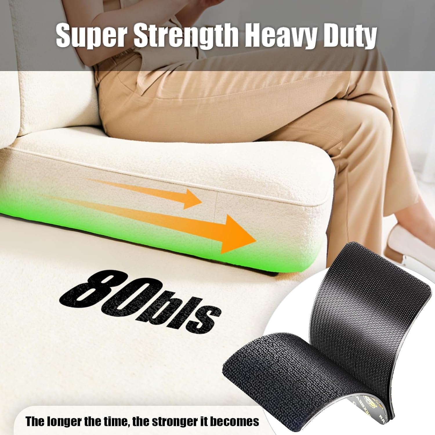 PHIXBEAR 8 Sets Hook and Loop Tape with Adhesive, Heavy Duty Fasteners, Heat-Resistant & Waterproof Strong Hold Mounting Strips for Home, Office & School, 2x4 Inches